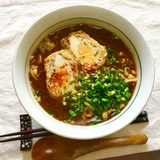 袋麺で簡単ランチ♪鶏ひき肉玉子巾着入味噌煮込み♡